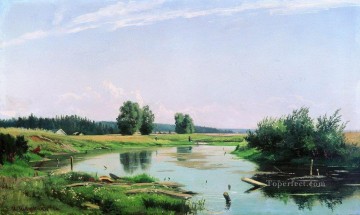paisaje con lago 1886 Ivan Ivanovich Pinturas al óleo